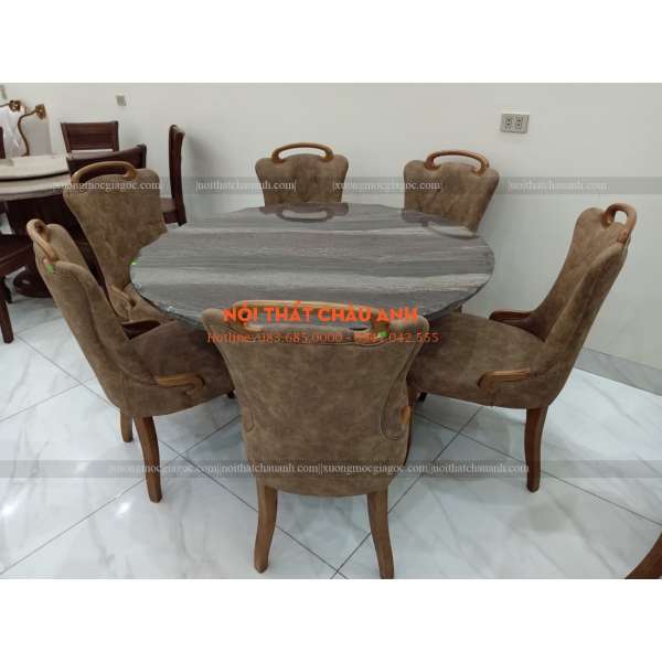 Bàn ăn mặt đá 6 ghế BA036